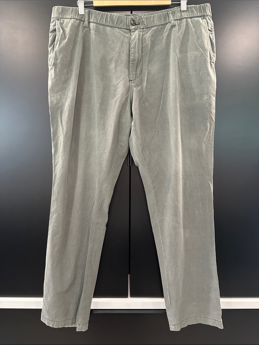 Bearbottom Mens Stretch Chino Pants Sage Green XXL Elastic Waist Casual Trousers